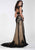 Tiffany Homecoming - 16288 Crystal Accented Jewel Neck Sheath Dress In Black and Neutral