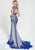 Tiffany Homecoming - 16288 Crystal Accented Jewel Neck Sheath Dress In Blue and Neutral