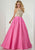 Tiffany Homecoming - 16289 Bejeweled Illusion Halter Brocade Ballgown In Neutral and Pink