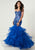 Tiffany Homecoming - 16290 Sequined Sweetheart Ruffled Mermaid Gown In Blue and Gray