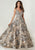 Tiffany Homecoming - 16294 Floral Sequined Deep V-neck Ballgown In Silver and Neutral