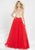 Tiffany Homecoming - 16295 Sleeveless Crystal Bodice Chiffon Gown In Red and Neutral