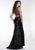 Tiffany Designs - Sequined Halter Sheath Evening Gown 16298 In Black