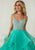 Tiffany Homecoming - 16300 Bedazzled Sweetheart Organza Ballgown In Silver and Green
