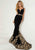 Tiffany Homecoming - 16301 Metallic Embroidered Deep V-neck Mermaid Dress In Black and Gold