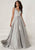 Tiffany Homecoming - 16302 Beaded Deep V-neck A-line Dress In Silver