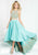 Tiffany Homecoming - 16305 Two Piece Gilded High Low A-line Dress In Green and Gold