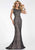 Tiffany Homecoming - 16306 Beaded Lace Bateau Sheath Dress In Gray and Neutral