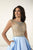 Tiffany Homecoming - 16308 Embellished Illusion Bateau Mikado Ballgown In Neutral and Blue