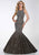 Tiffany Homecoming - 16310 Embellished Halter Neck Mermaid Dress In Gold and Black