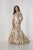 Tiffany Homecoming - 16312 Illusion Neck Sequined Mermaid Gown In Gold and White