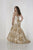 Tiffany Homecoming - 16312 Illusion Neck Sequined Mermaid Gown In Gold and White