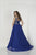 Tiffany Homecoming - 16313 Beaded Jewel Neck Chiffon A-line Gown In Blue