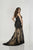 Tiffany Homecoming - 16314 Notched Neckline Fitted Lace Gown In Black and Neutral