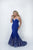 Tiffany Homecoming - 16318 Faux Strapless Mermaid Gown In Blue and Neutral