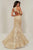 Tiffany Designs - 16329 Metallic Embroidered Halter Mermaid Dress In Gold