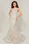 Tiffany Designs - 16329 Metallic Embroidered Halter Mermaid Dress In Silver