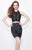 Primavera Couture - Two Piece Short Beaded Dress  1633 in Black