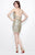 Primavera Couture - Two Piece Short Beaded Dress  1633 in Gold