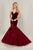 Tiffany Designs - 16330 Strapless Velvet Mermaid Gown In Red