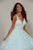 Tiffany Designs - 16332 Floral Plunging V-Neck Ballgown In Green