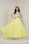 Tiffany Designs - 16337 Beaded Lattice Halter Chiffon A-Line Gown In Yellow