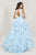 Tiffany Designs - 16338 Beaded Bodice Keyhole Cutout Organza Ballgown In Blue