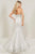 Tiffany Designs - 16339 Strapless Evening Gown with Overlay In Silver