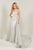 Tiffany Designs - 16339 Strapless Evening Gown with Overlay In Silver