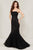 Tiffany Designs - 16339 Strapless Evening Gown with Overlay In Black