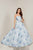 Tiffany Designs - 16340 Scoop Neck Brocade Organza A-line Dress In Black and Gold