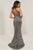 Tiffany Designs - 16344 Beaded Halter Sheath Evening Gown In Gray