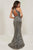 Tiffany Designs - 16344 Beaded Halter Sheath Evening Gown In Gray