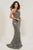 Tiffany Designs - 16344 Beaded Halter Sheath Evening Gown In Gray