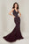 Tiffany Designs - 16349 Strappy Beaded V-Neck Mermaid Gown In Purple and Gray