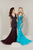 Tiffany Designs - 16349 Strappy Beaded V-Neck Mermaid Gown In Purple and Blue