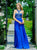 Colors Dress - 1634 Encrusted Sweetheart Evening Dress in Blue