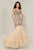 Tiffany Designs - 16351 Beaded V-Neck Layered Mermaid Dress In Neutral and Gray
