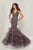 Tiffany Designs - 16351 Beaded V-Neck Layered Mermaid Dress In Gray