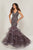 Tiffany Designs - Bead-Ornate Layered Flare Mermaid Dress 16351 In Gray