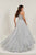 Tiffany Designs - 16352 Halter Rhinestone Ornate A-Line Gown In Silver