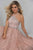 Tiffany Designs - 16352 Halter Rhinestone Ornate A-Line Gown In Pink