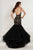 Tiffany Designs - 16359 Sequined Halter Tulle Mermaid Dress In Black and Neutral