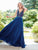 Clarisse - 4925 Sleeveless Beaded Chiffon Gown in Blue
