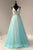 Tiffany Designs - 16360 Plunging Adorned Bodice A-Line Gown In Blue