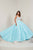 Tiffany Designs - 16367 Beaded Bodice Crisscross Back Gown In Blue
