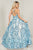 Tiffany Designs - 16369 Deep Sweetheart Bodice Sequined Gown In Blue and Neutral
