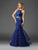Clarisse - 4928 Halter Neck Two-Piece Sequined Mermaid Gown in Blue