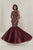 Tiffany Designs - 16370 Beaded Cutout Back Glitter Mermaid Gown In Red