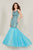 Tiffany Designs - 16370 Beaded Cutout Back Glitter Mermaid Gown In Blue